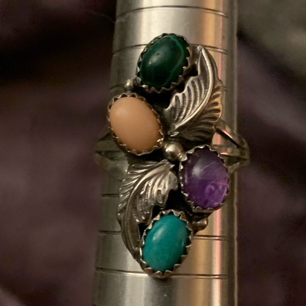Navajo 4 Stone Ring Signed E